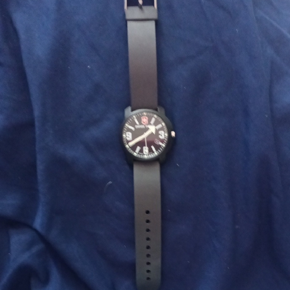 Victorinox Black Leather Watch